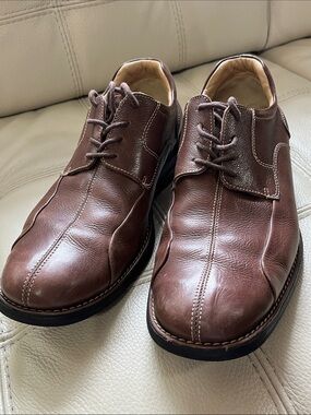 Johnston and Murphy Men's Brown Sheepskin Leather Derby Shoes Size 10.5